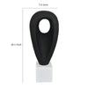 Decorative Tabletop Accent | White Marble Base | Black Teardrop | 18"