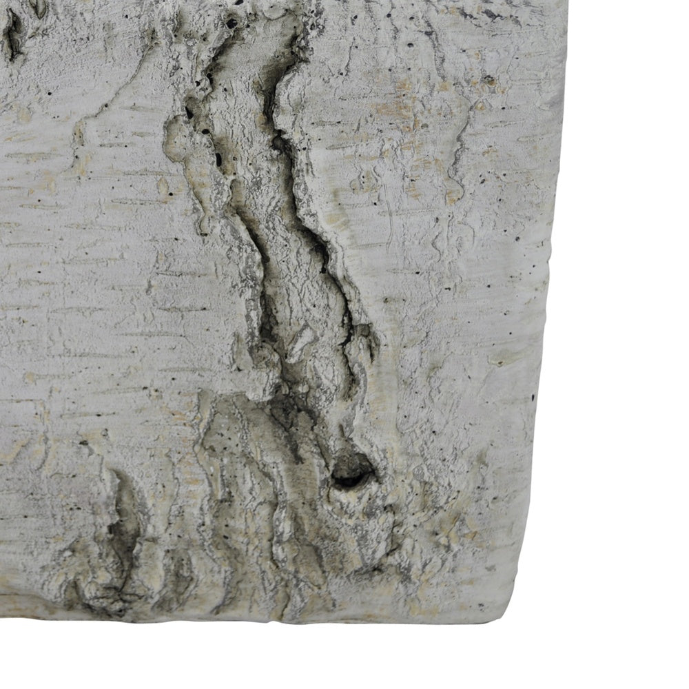 Outdoor Decorative Planter | Faux Bois Textured Terracotta | 7" Gray