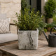 Outdoor Decorative Planter | Faux Bois Textured Terracotta | 7" Gray