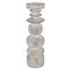 Josi Tabletop Décor C&le Holder | Sculpted Turned Whitewash Resin | 18"
