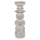 Josi Tabletop Décor C&le Holder | Sculpted Turned Whitewash Resin | 18"