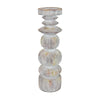 Josi Tabletop Décor C&le Holder | Sculpted Turned Whitewash Resin | 18"