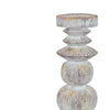 Josi Tabletop Décor C&le Holder | Sculpted Turned Whitewash Resin | 18"