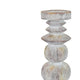 Josi Tabletop Décor C&le Holder | Sculpted Turned Whitewash Resin | 18"