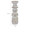 Josi Tabletop Décor C&le Holder | Sculpted Turned Whitewash Resin | 18"