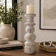 Josi Tabletop Décor C&le Holder | Sculpted Turned Whitewash Resin | 18"