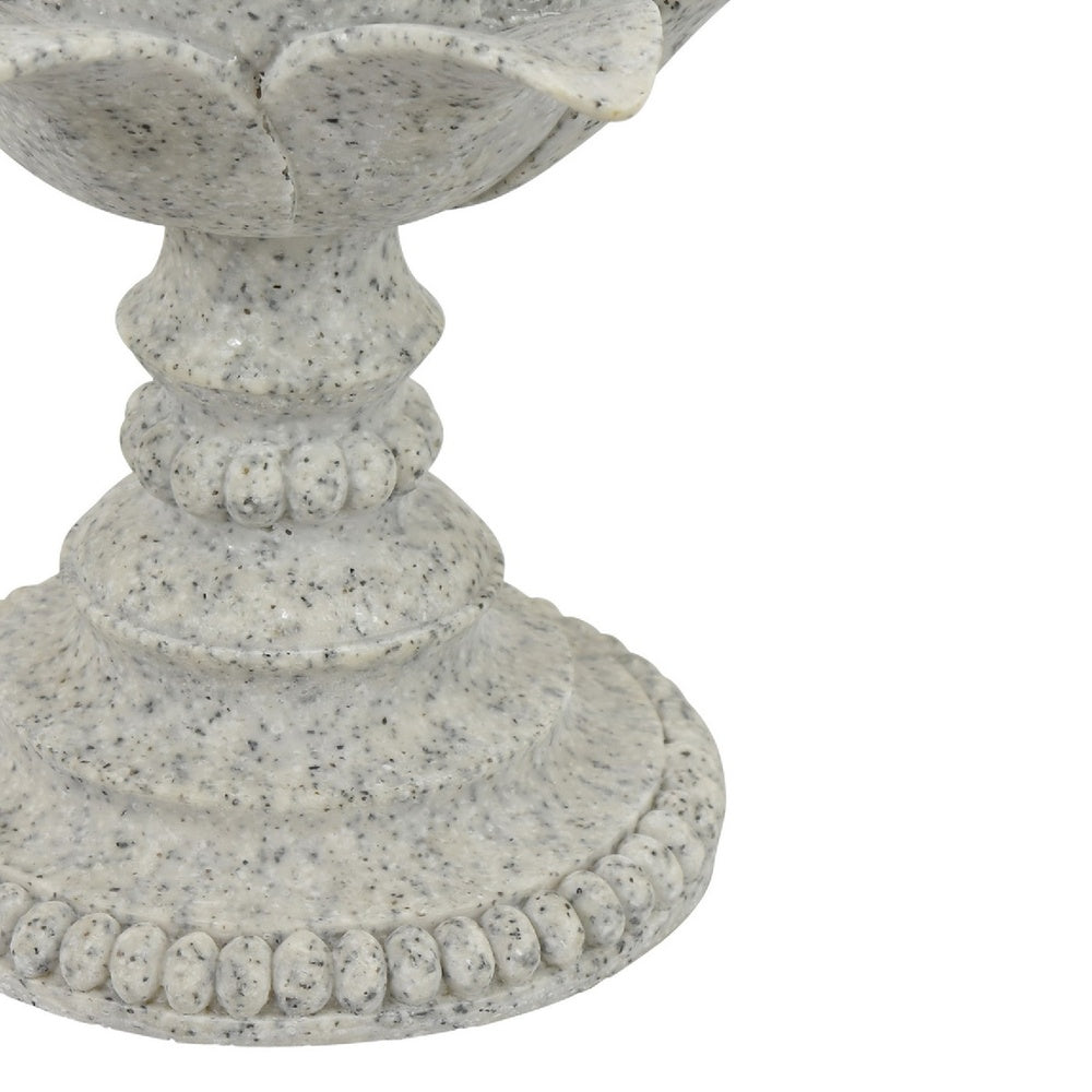 Tabletop Décor C&le Holder | Lotus Leaf Sculptural | Speckled Gray | 10"