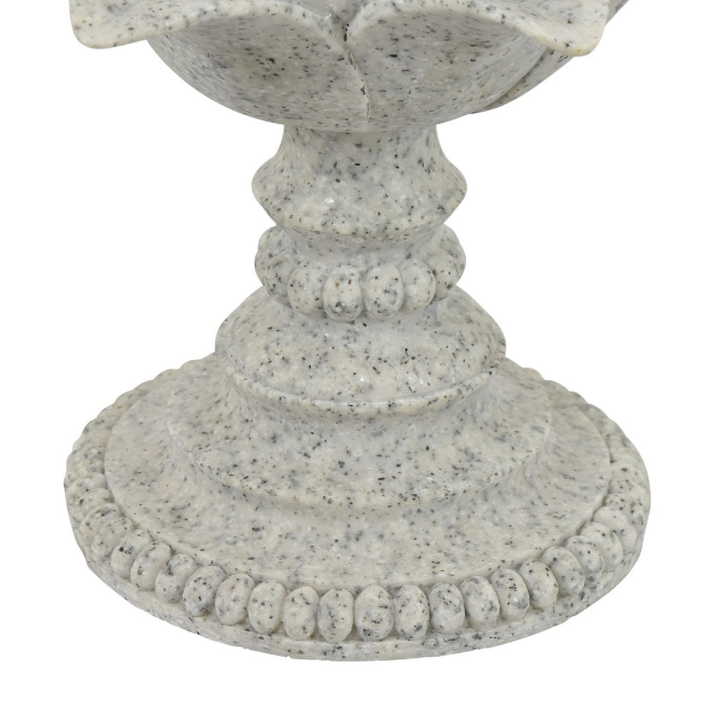 Tabletop Décor C&le Holder | Lotus Leaf Sculptural | Speckled Gray | 10"