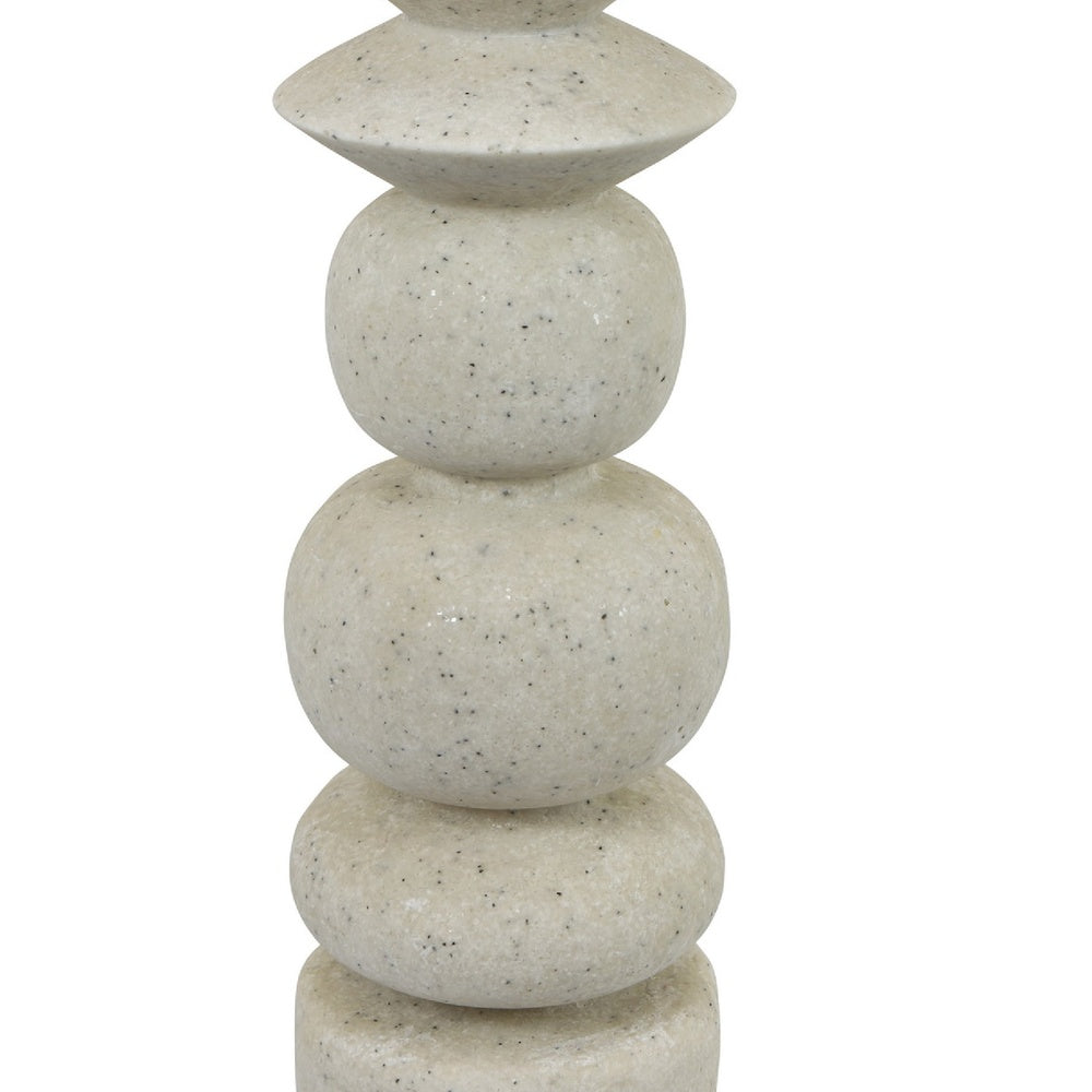 Josi Tabletop Décor C&le Holder | Sculpted Turned White Resin | 18"