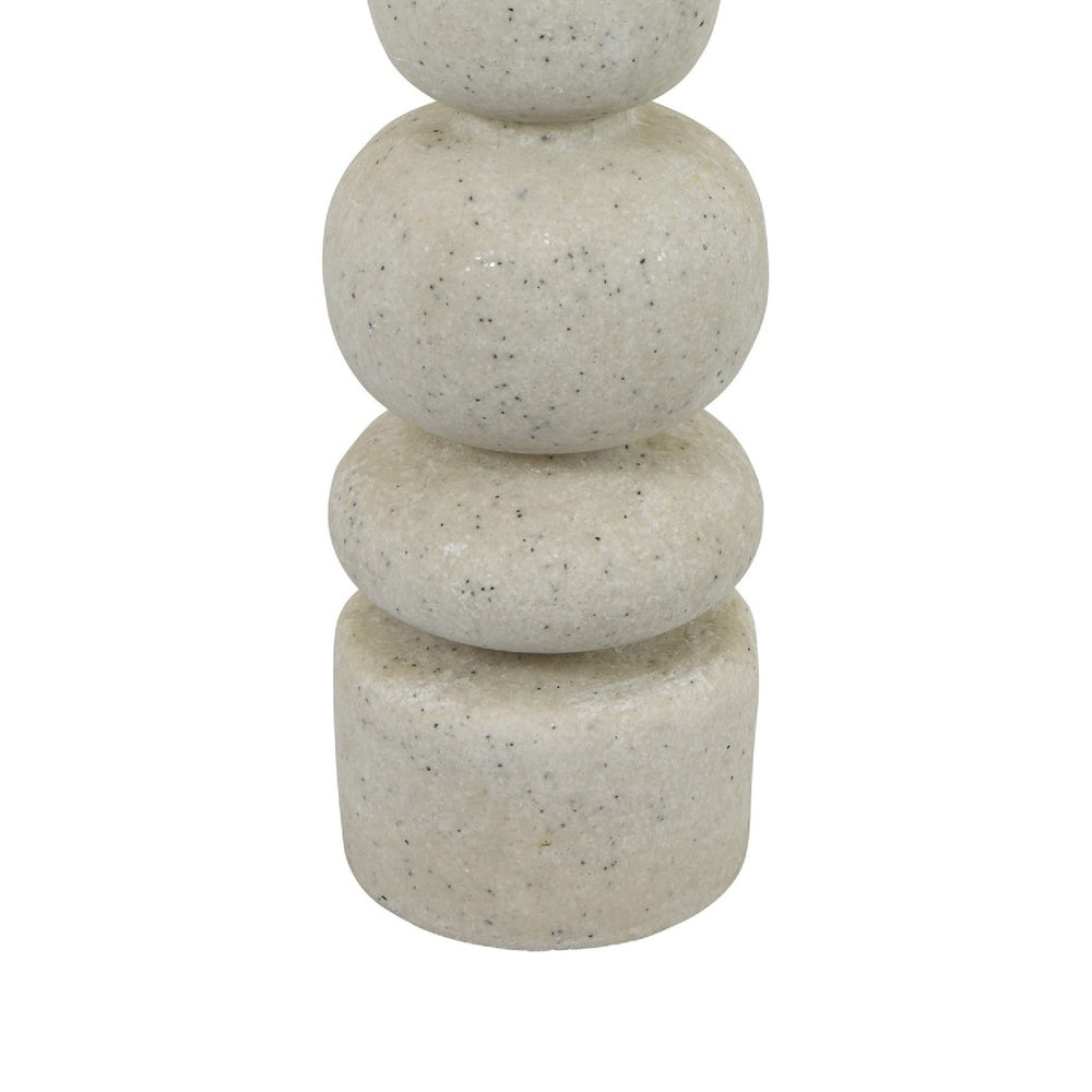 Josi Tabletop Décor C&le Holder | Sculpted Turned White Resin | 18"