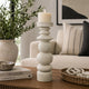 Josi Tabletop Décor C&le Holder | Sculpted Turned White Resin | 18"