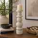 Josi Tabletop Décor C&le Holder | Sculpted Turned White Resin | 18"