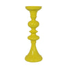 Meo Tabletop Décor C&le Holder | Sculpted Turned Yellow Resin | 18"