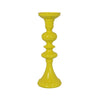 Meo Tabletop Décor C&le Holder | Sculpted Turned Yellow Resin | 18"