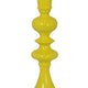 Meo Tabletop Décor C&le Holder | Sculpted Turned Yellow Resin | 18"