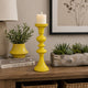 Meo Tabletop Décor C&le Holder | Sculpted Turned Yellow Resin | 18"