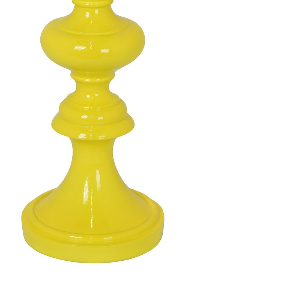 Meo Tabletop Décor C&le Holder | Sculpted Turned Yellow Resin | 20"