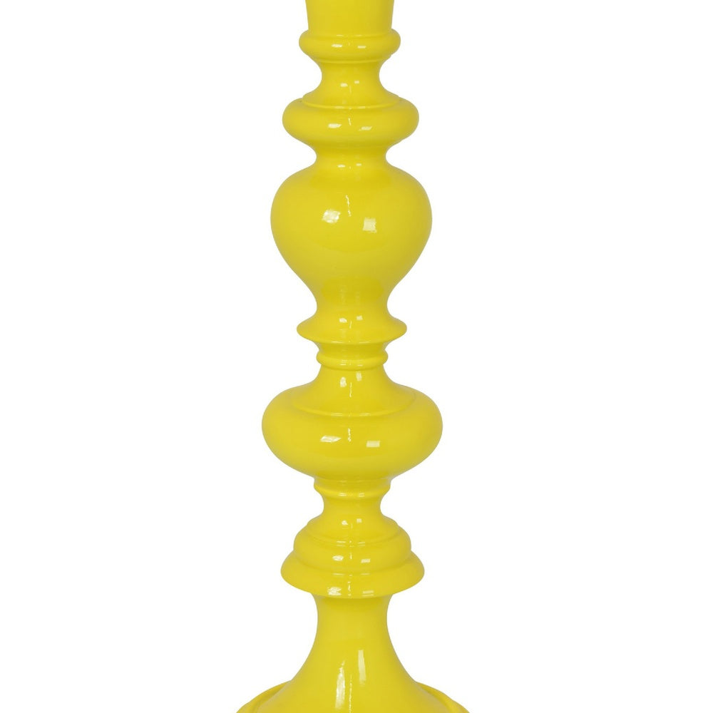 Meo Tabletop Décor C&le Holder | Sculpted Turned Yellow Resin | 20"