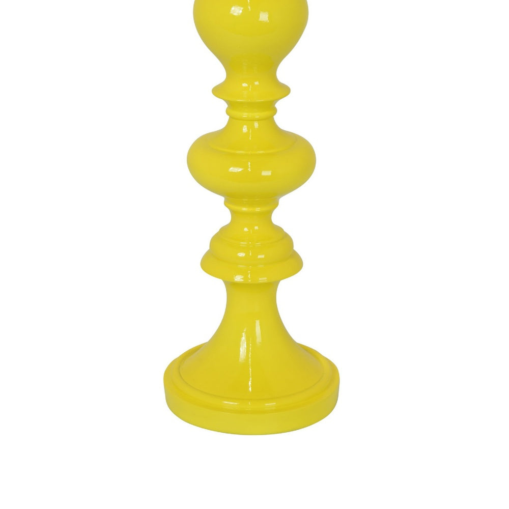Meo Tabletop Décor C&le Holder | Sculpted Turned Yellow Resin | 20"