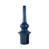 Fea Decorative Flower Vase | Narrow Mouth | Turned Blue Ceramic | 21"