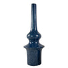 Fea Decorative Flower Vase | Narrow Mouth | Turned Blue Ceramic | 21"