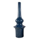 Fea Decorative Flower Vase | Narrow Mouth | Turned Blue Ceramic | 21"