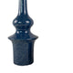 Fea Decorative Flower Vase | Narrow Mouth | Turned Blue Ceramic | 21"