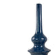 Fea Decorative Flower Vase | Narrow Mouth | Turned Blue Ceramic | 21"