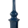 Fea Decorative Flower Vase | Narrow Mouth | Turned Blue Ceramic | 21"
