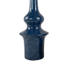 Fea Decorative Flower Vase | Narrow Mouth | Turned Blue Ceramic | 21"
