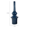 Fea Decorative Flower Vase | Narrow Mouth | Turned Blue Ceramic | 21"