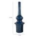 Fea Decorative Flower Vase | Narrow Mouth | Turned Blue Ceramic | 21"
