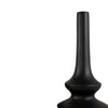 Fea Decorative Flower Vase | Narrow Mouth | Turned Black Ceramic | 17"