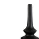 Fea Decorative Flower Vase | Narrow Mouth | Turned Black Ceramic | 17"