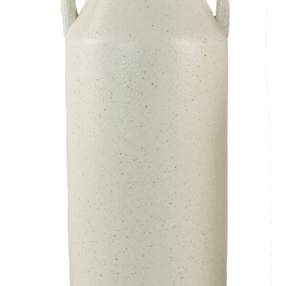 Decorative Flower Vase | Farmhouse Milk Jug Style | 17" White Ceramic