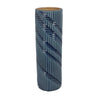 Decorative Flower Vase | Textured Herringbone | Blue Ceramic | 20"
