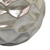Decorative Accent Sculpture Orb | Faceted Glam Silver Ceramic | 9"