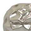 Decorative Accent Sculpture Orb | Faceted Glam Silver Ceramic | 9"