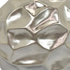Decorative Accent Sculpture Orb | Faceted Glam Silver Ceramic | 9"