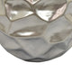 Decorative Accent Sculpture Orb | Faceted Glam Silver Ceramic | 9"