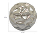 Decorative Accent Sculpture Orb | Faceted Glam Silver Ceramic | 9"