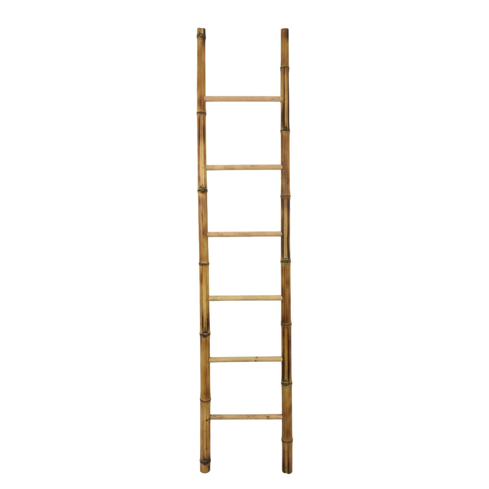 Natural Bamboo Ladder | Decorative & Utility Leaning Rack | 86" Brown
