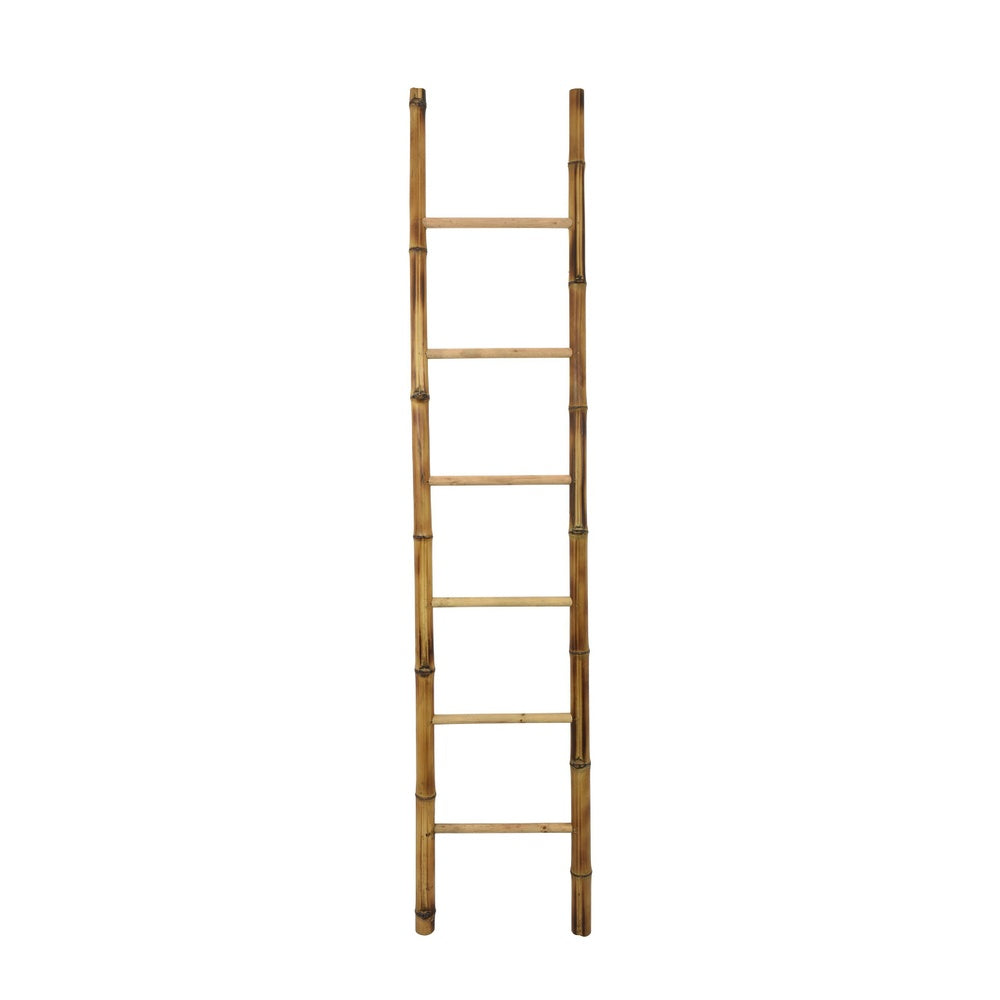 Natural Bamboo Ladder | Decorative & Utility Leaning Rack | 86" Brown