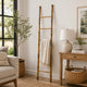 Natural Bamboo Ladder | Decorative & Utility Leaning Rack | 86" Brown