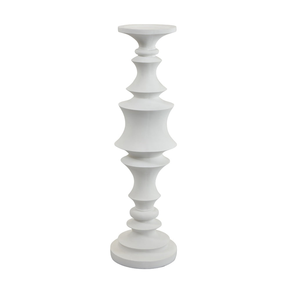 Tabletop Décor C&le Holder | Tiered Baluster Style | White Resin | 18"