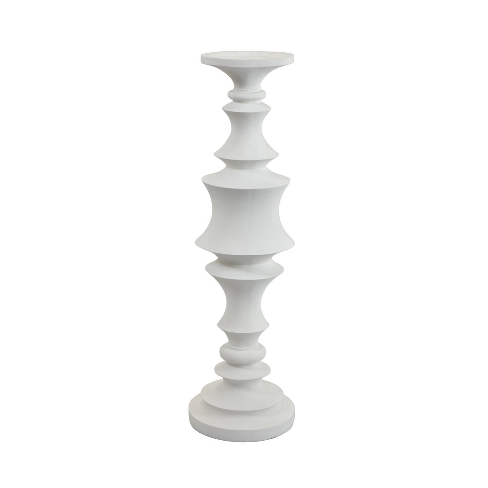 Tabletop Décor C&le Holder | Tiered Baluster Style | White Resin | 18"
