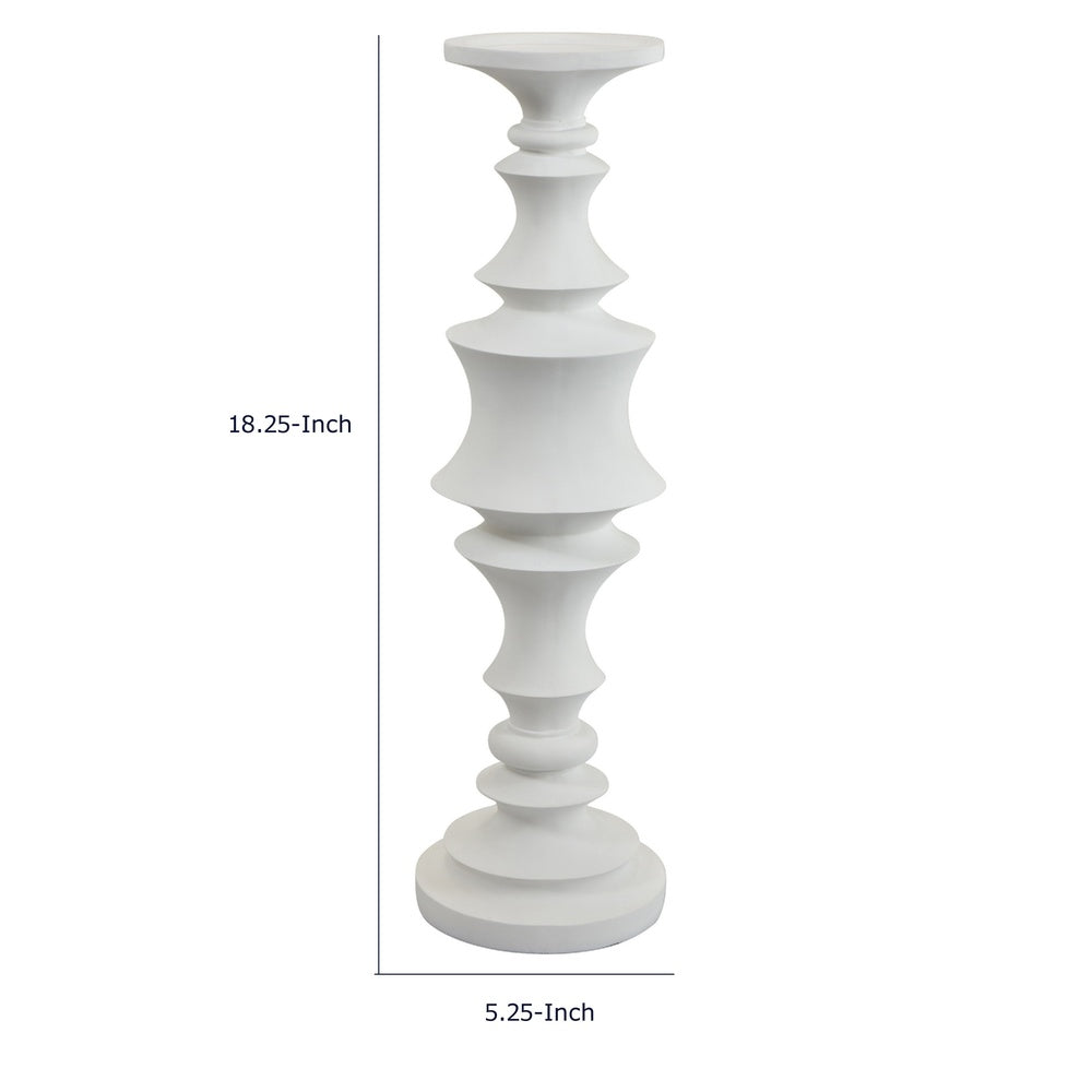 Tabletop Décor C&le Holder | Tiered Baluster Style | White Resin | 18"