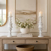 Tabletop Décor C&le Holder | Tiered Baluster Style | White Resin | 18"