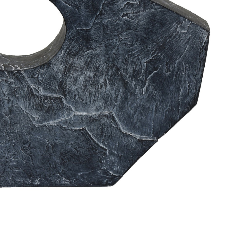 Tabletop Décor | Circular Cutout | Marble Accent Gray Resin | 16"