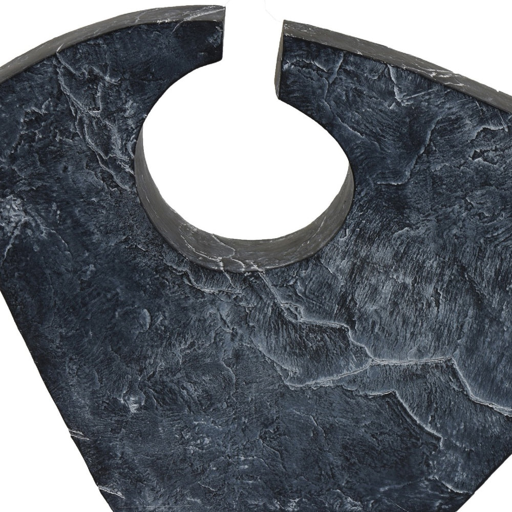 Tabletop Décor | Circular Cutout | Marble Accent Gray Resin | 16"